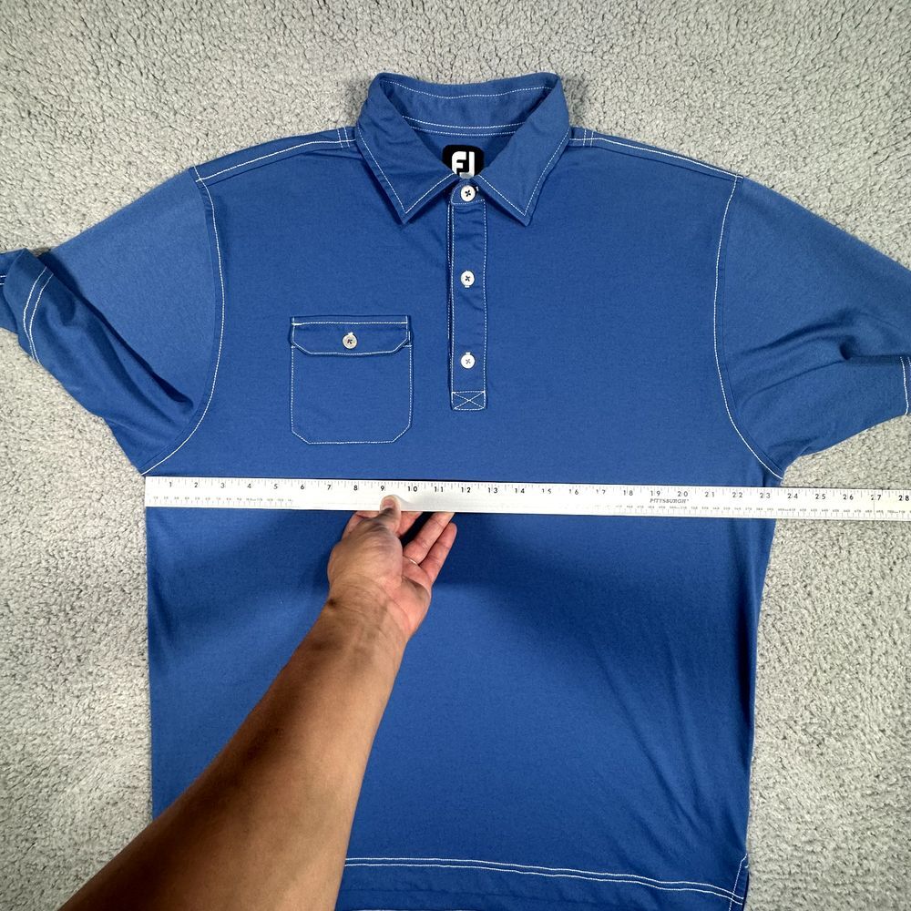 FootJoy FJ Polo Shirt Mens‎ Large Blue Golf Casual Preppy Pocket Short Sleeve - Picture 8 of 13